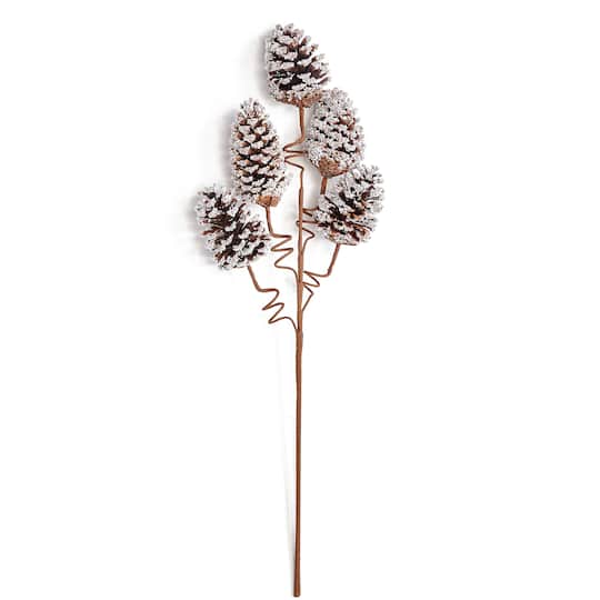 39" Christmas White Tip Pinecone Spray, 3ct.